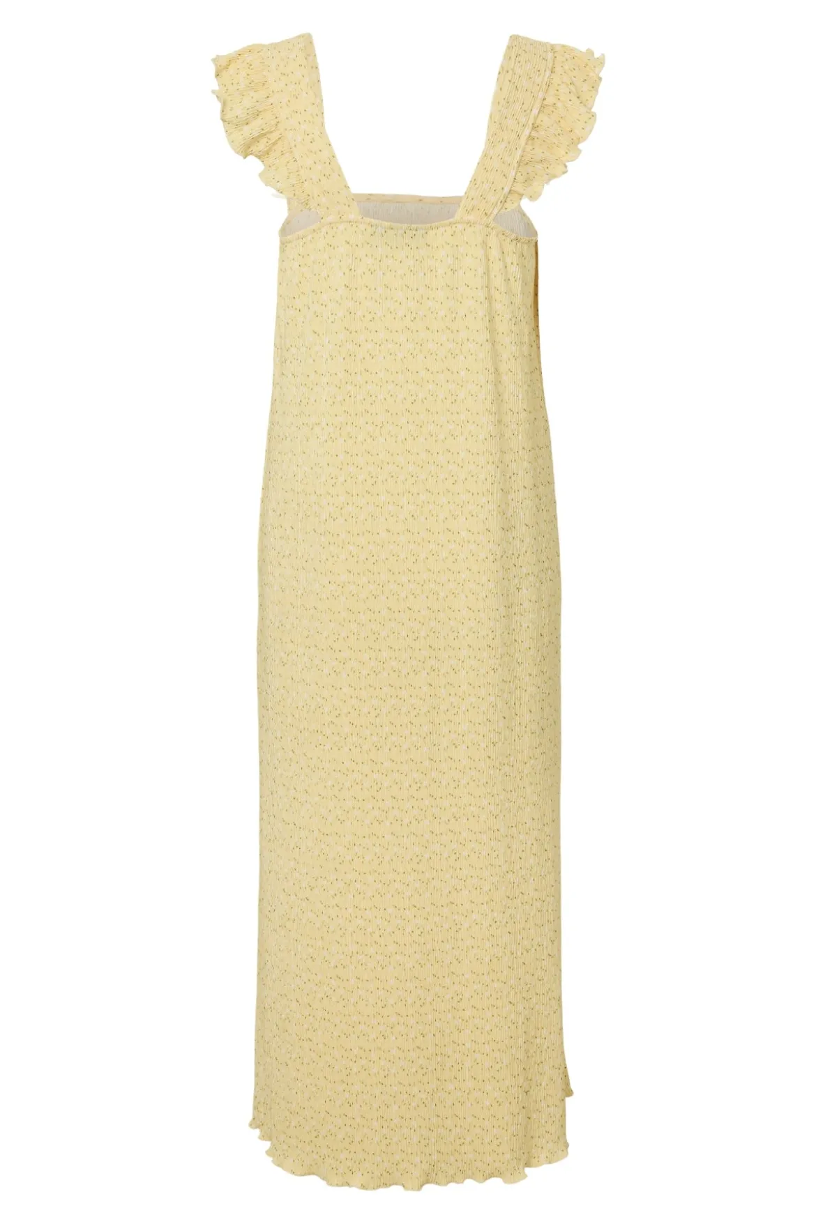 Flora Strop Kjole med Flæser - French Vanilla