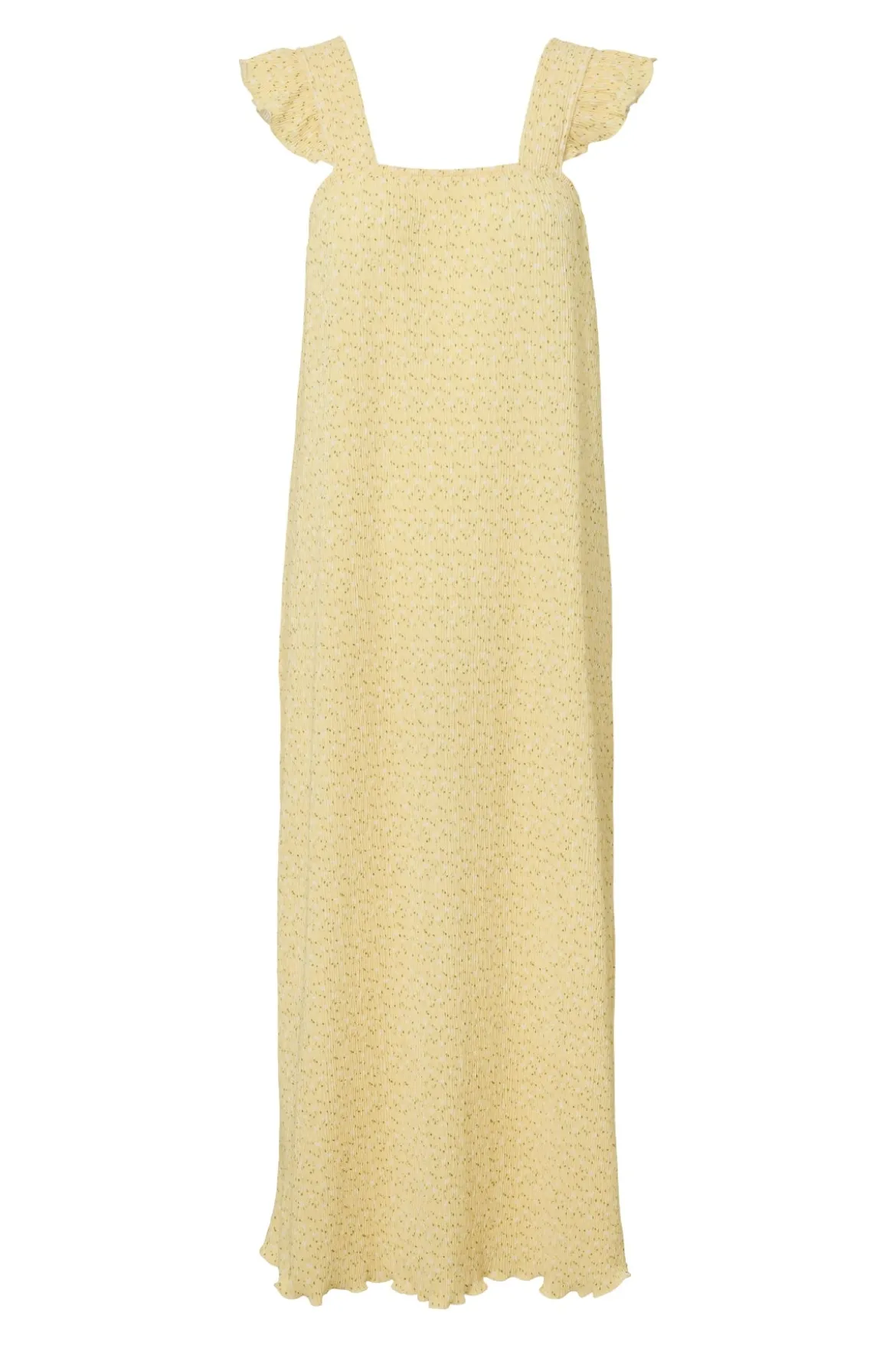 Flora Strop Kjole med Flæser - French Vanilla