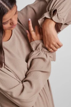 Flore Long Sleeve Kjole - Brun