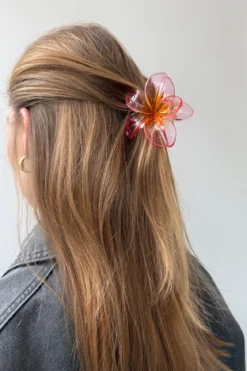 Flower Hair Clip - Pink/Orange