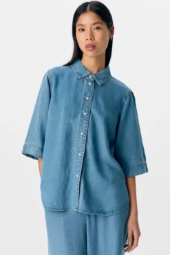 Frame Denim Top - Lyseblå Denim