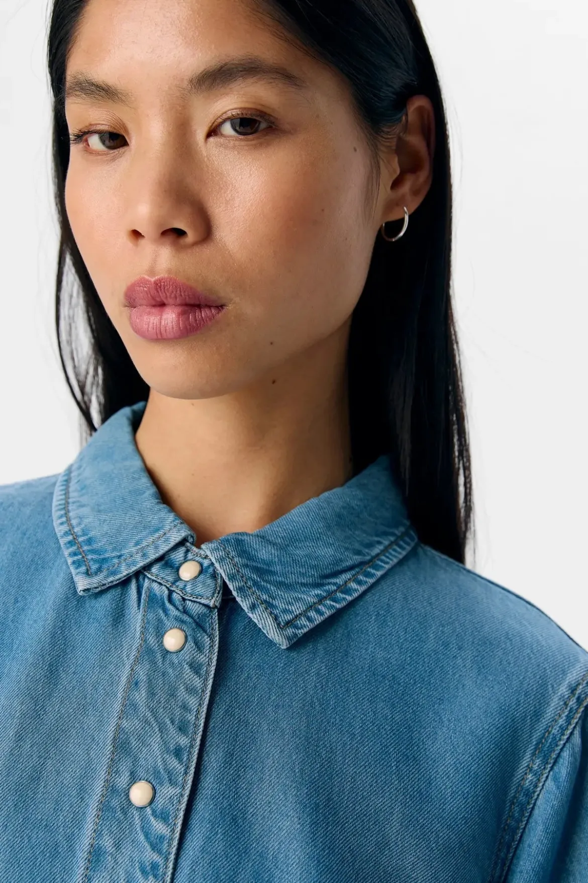 Frame Denim Top - Lyseblå Denim