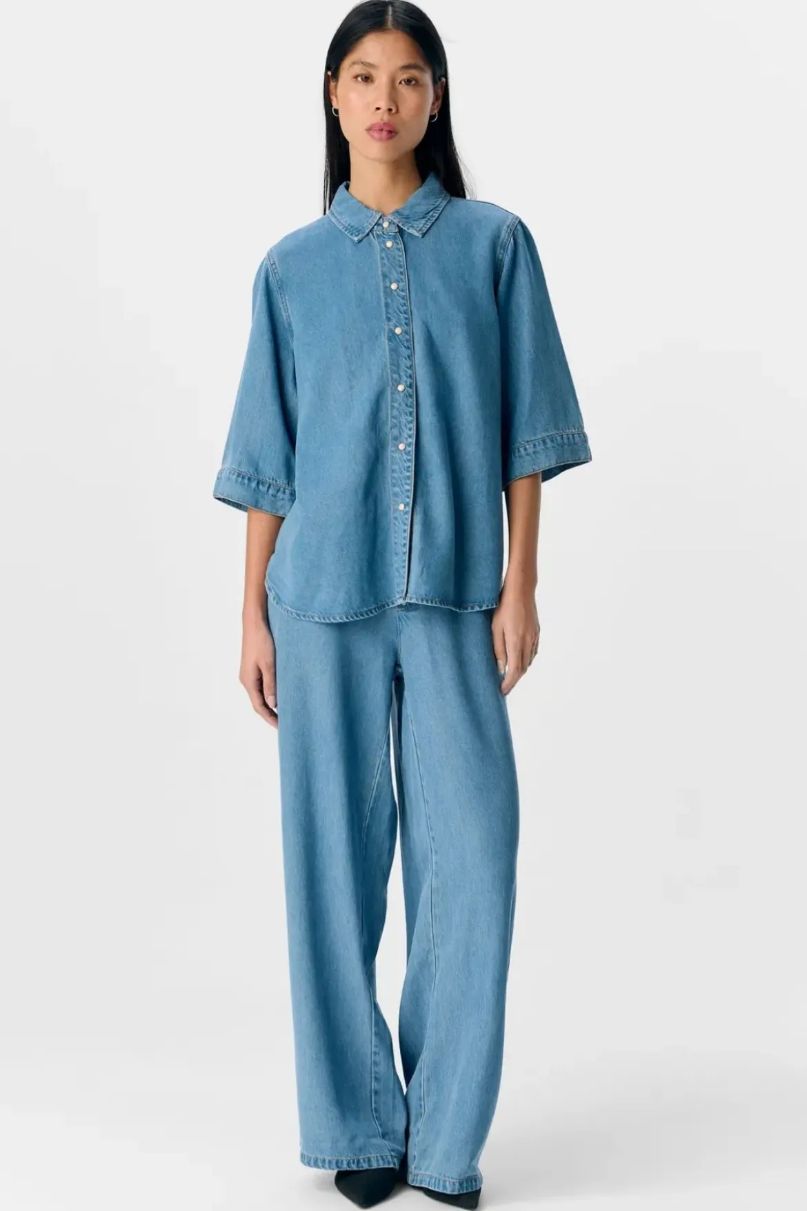 Frame Denim Top - Lyseblå Denim