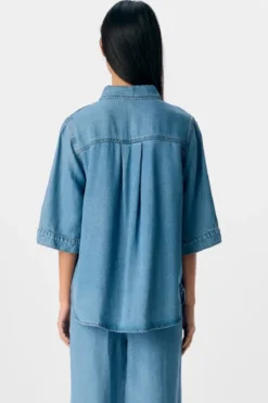 Frame Denim Top - Lyseblå Denim