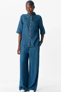 Frame 2/4 Denimtop - Mørkeblå Denim Rinse wash