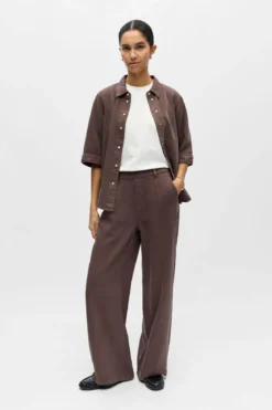 Frame Lisa Wide Pant - Seal Brown