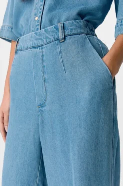 Frame Lisa Wide Pants - Light Blue Denim
