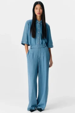 Frame Lisa Wide Pants - Light Blue Denim