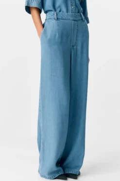 Frame Lisa Wide Pants - Light Blue Denim