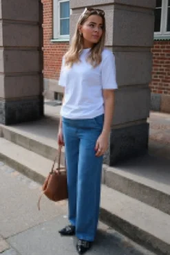 Frame Lisa Wide Pants - Light Blue Denim