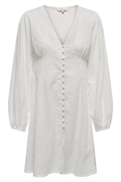 Freya V-Neck Kjole - Cloud Dancer