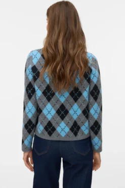 Giorgia O-Neck Cardigan - Medium Grå Melange