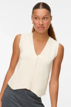 Gold V-Hals Vest - Birke