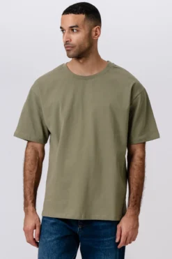 Heavy Boxfit T-shirt - Oliven