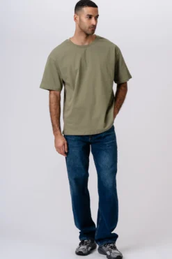 Heavy Boxfit T-shirt - Oliven