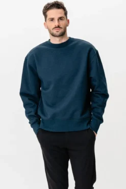 Heavy Crewneck - Mottled Navy