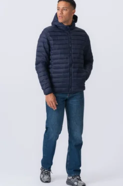 Hooded Let Puffer Jakke - Navy