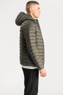 Hooded Let Puffer Jakke - Oliven