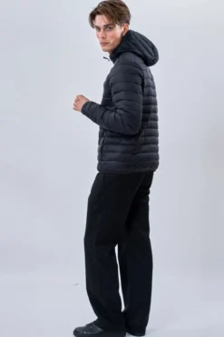 Hooded Let Puffer Jakke - Sort