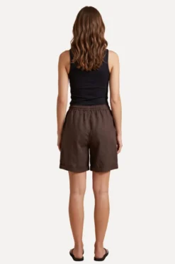 Hør Shorts - Brun
