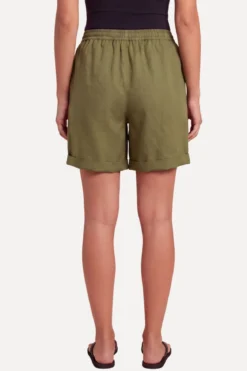Hør Shorts - Olive
