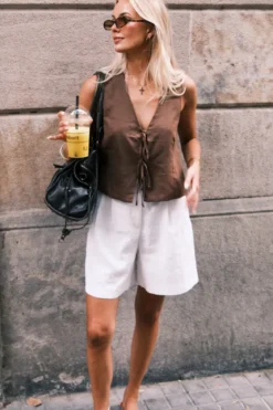Hør Vest Brun