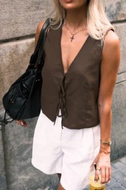 Hør Vest Brun