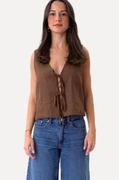 Hør Vest Brun