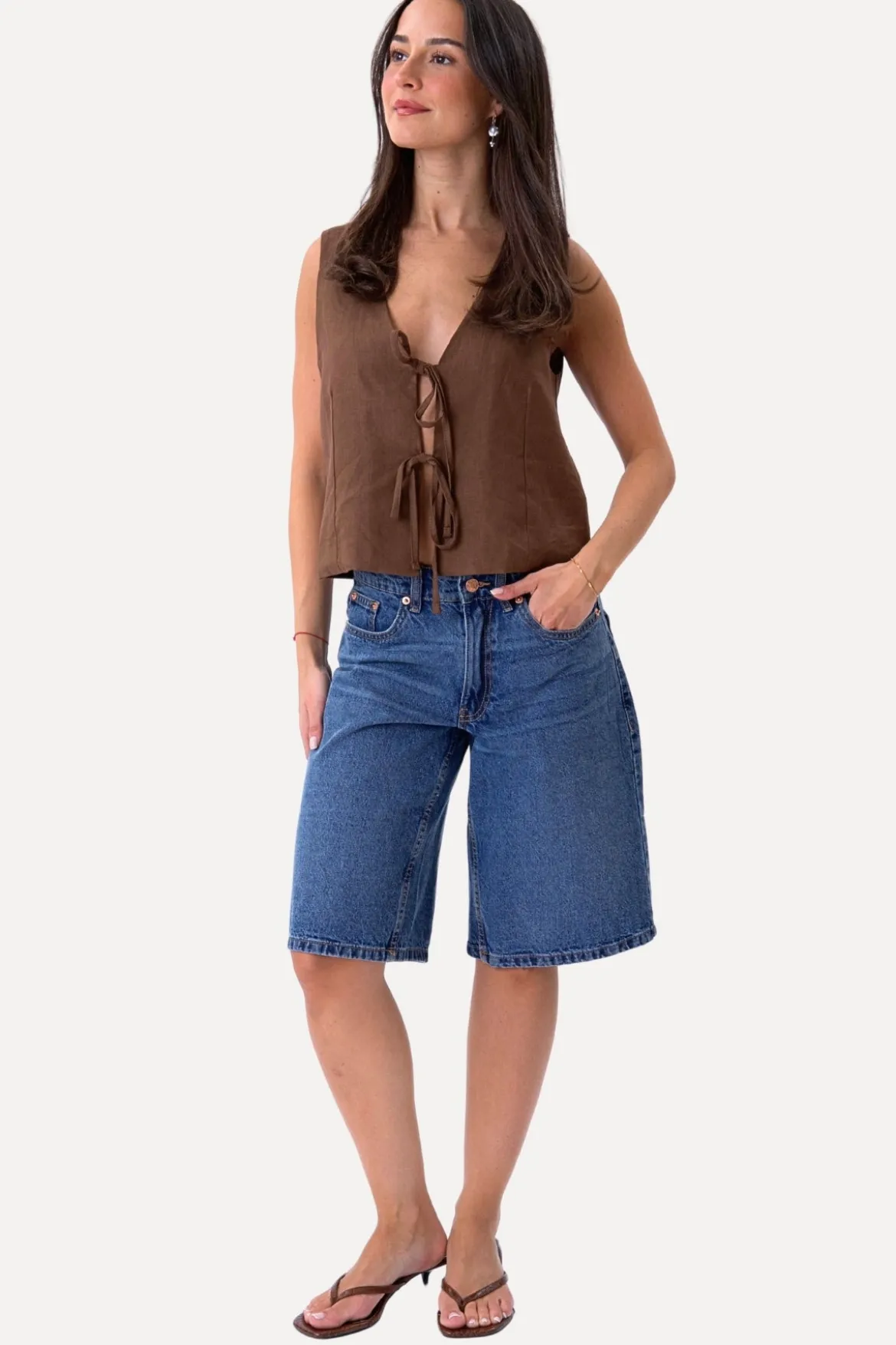 Hør Vest Brun