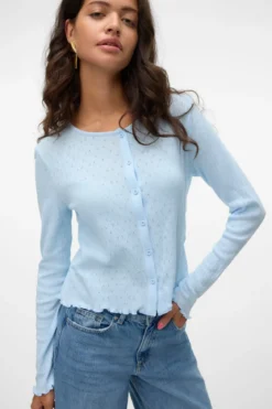 Isa O-Neck Cardigan - Nantucket Breeze