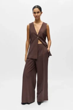 Isla Wide Pants - Brun