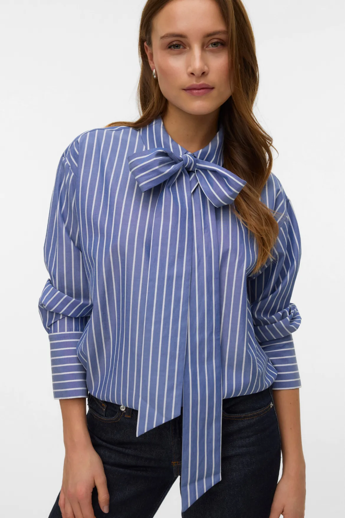 Islunn Sløjfe Skjorte - Mørk Denim Snow White