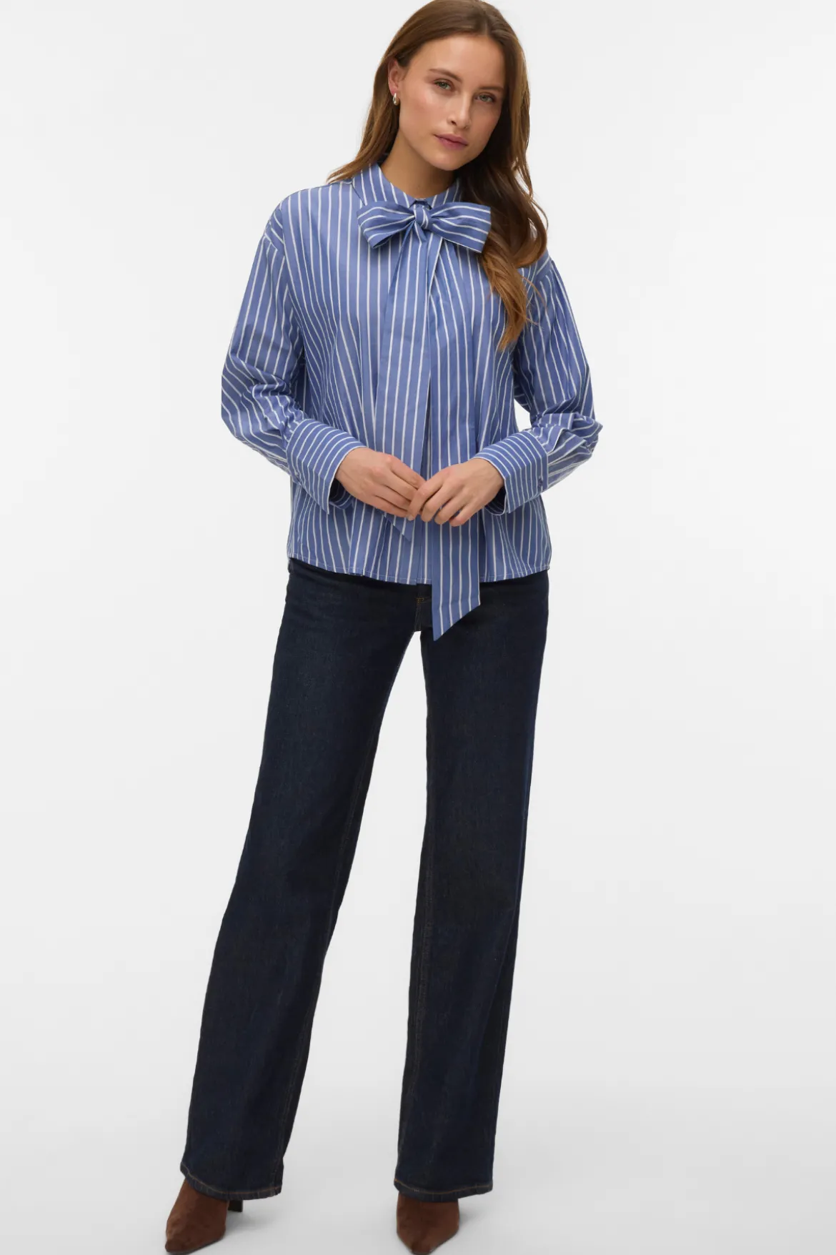 Islunn Sløjfe Skjorte - Mørk Denim Snow White