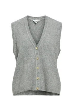 Ivona S/L Knit Vest - Medium Grey Melange