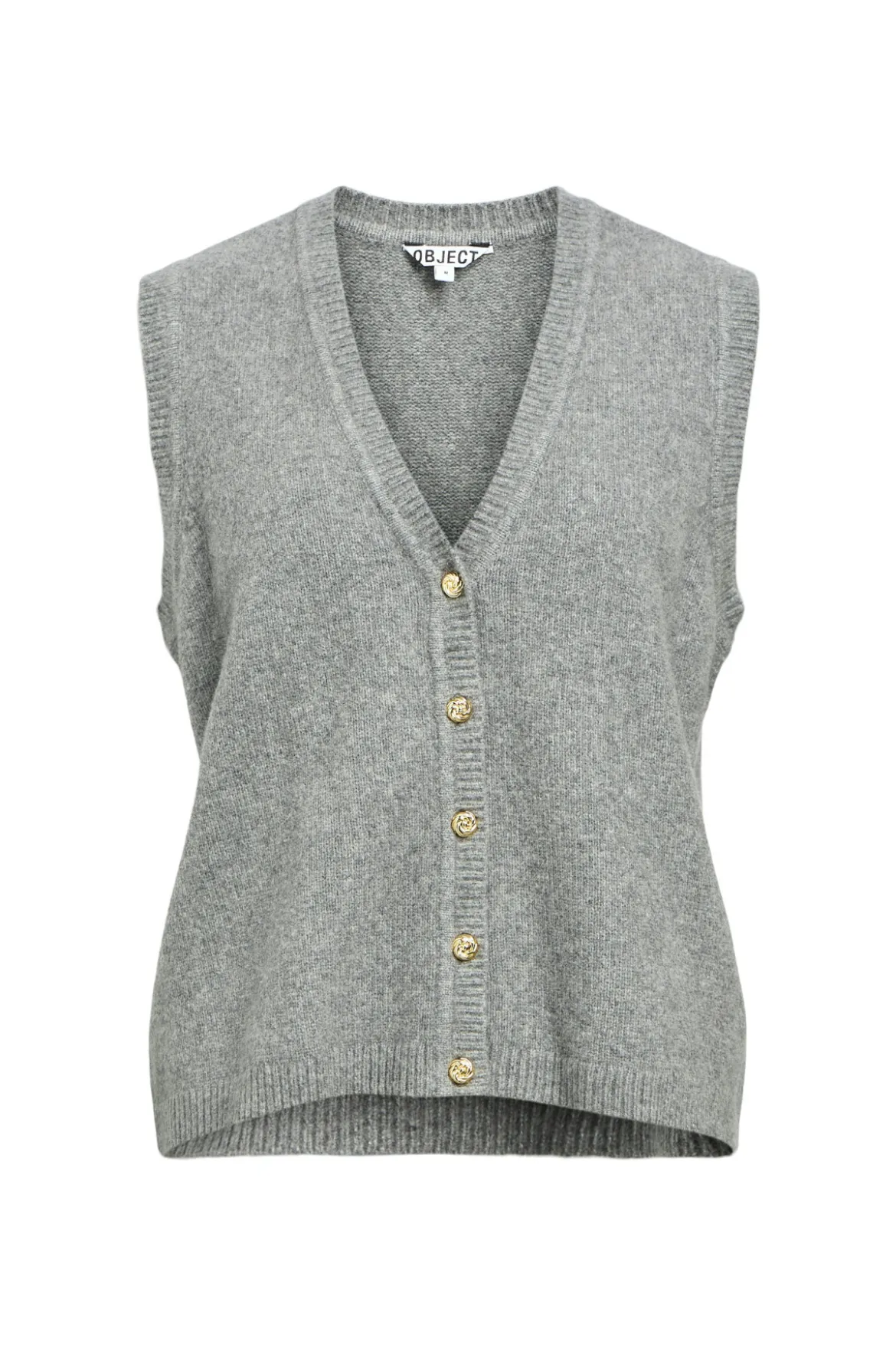 Ivona S/L Knit Vest - Medium Grey Melange