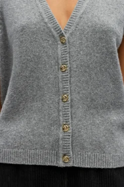 Ivona S/L Knit Vest - Medium Grey Melange