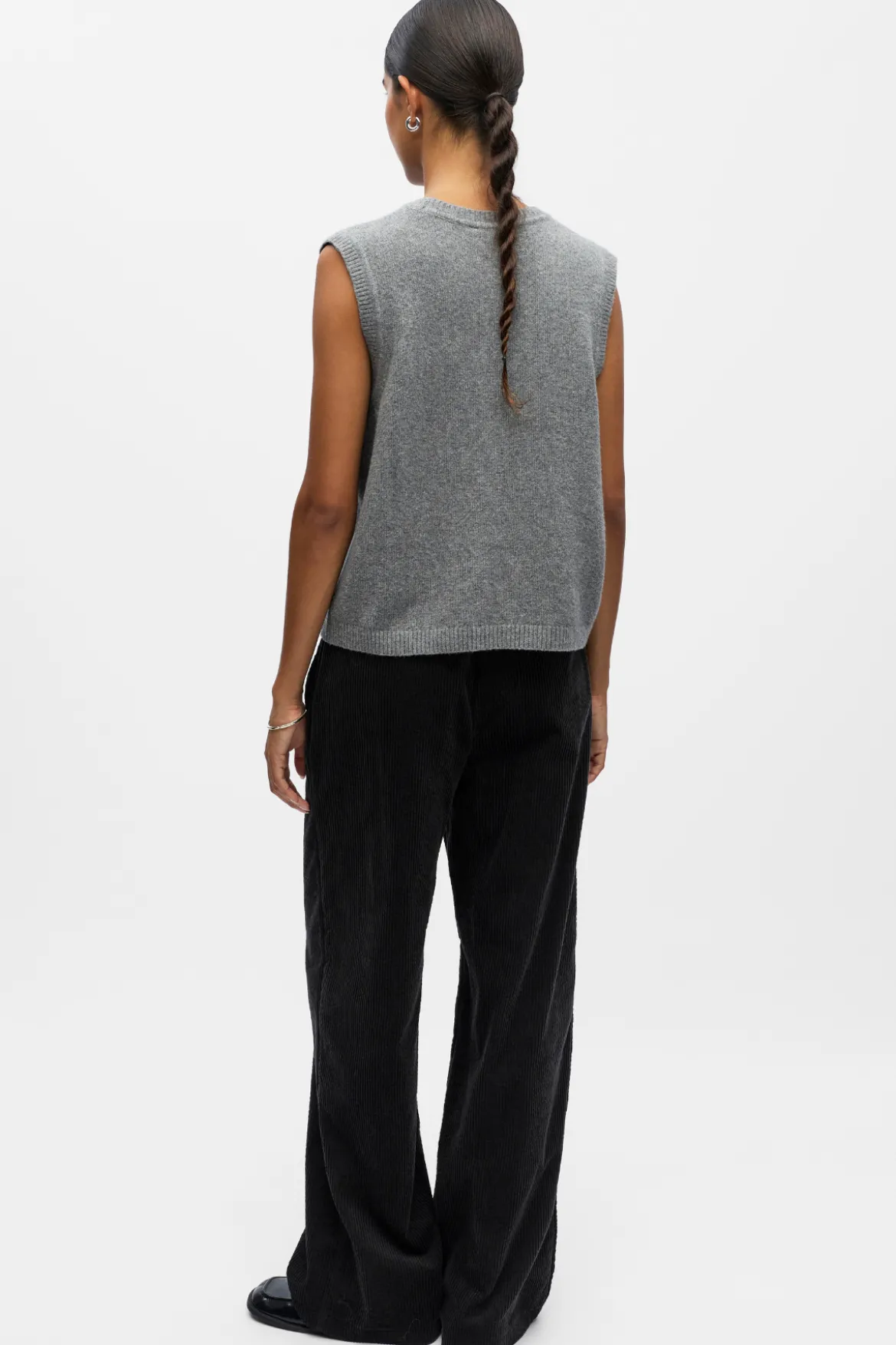 Ivona S/L Knit Vest - Medium Grey Melange
