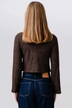 Ivy Tie Blouse Knit - Brun