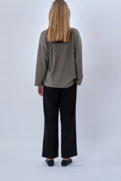 Ivy Tie Blouse Knit - Khaki