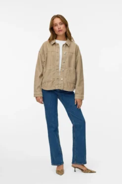 Jamie Corduroy Shacket - Silver Mink