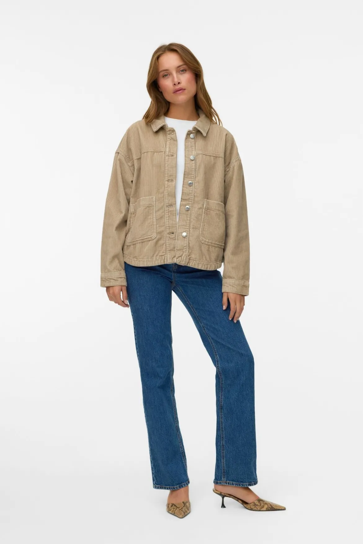 Jamie Corduroy Shacket - Silver Mink