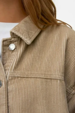 Jamie Corduroy Shacket - Silver Mink