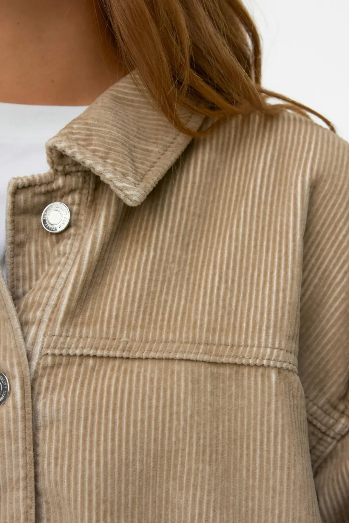 Jamie Corduroy Shacket - Silver Mink