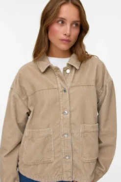 Jamie Corduroy Shacket - Silver Mink