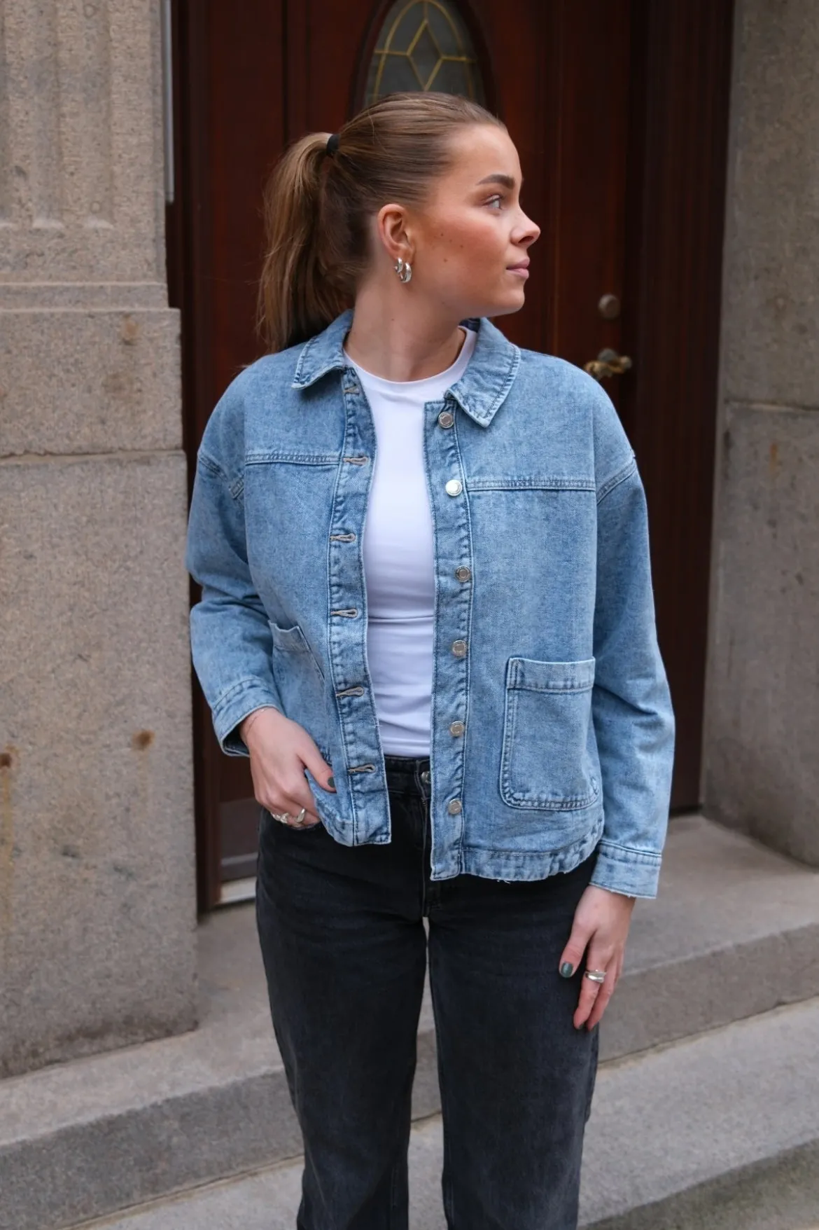 Jamie Denim Shacket - Lys Blå Denim