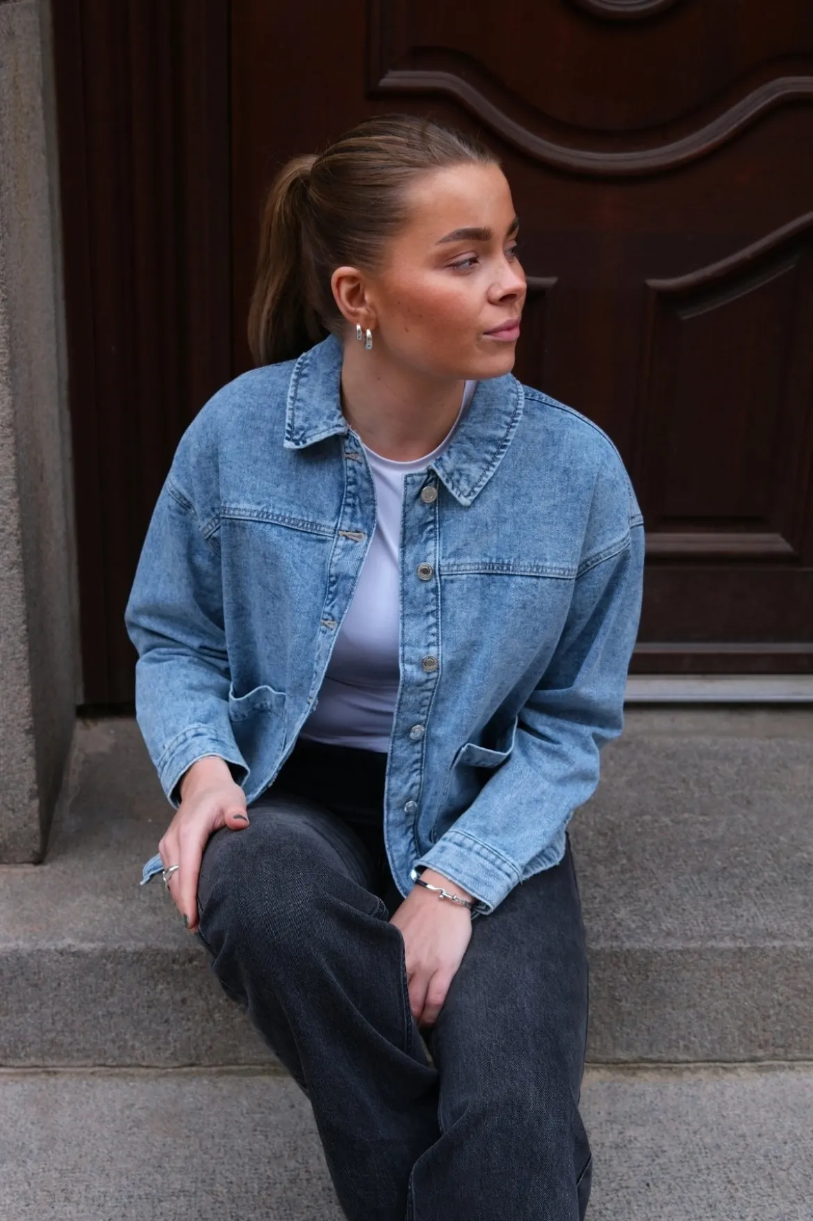 Jamie Denim Shacket - Lys Blå Denim