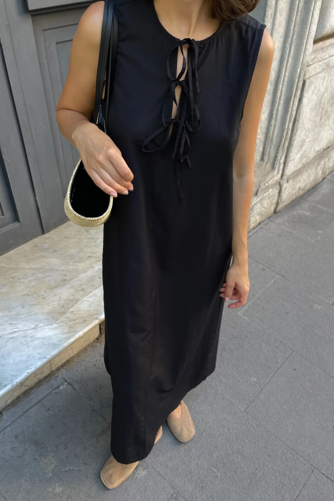Jenna Tie Dress - Sort