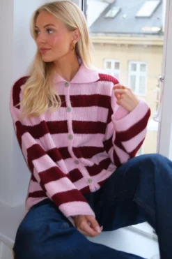 Josie Polo Strik - Lyserød/Vinrød
