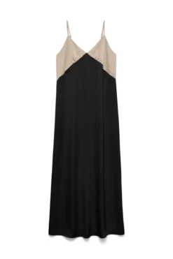 Joy Singlet Ankle Kjole - Cement Black Contrast