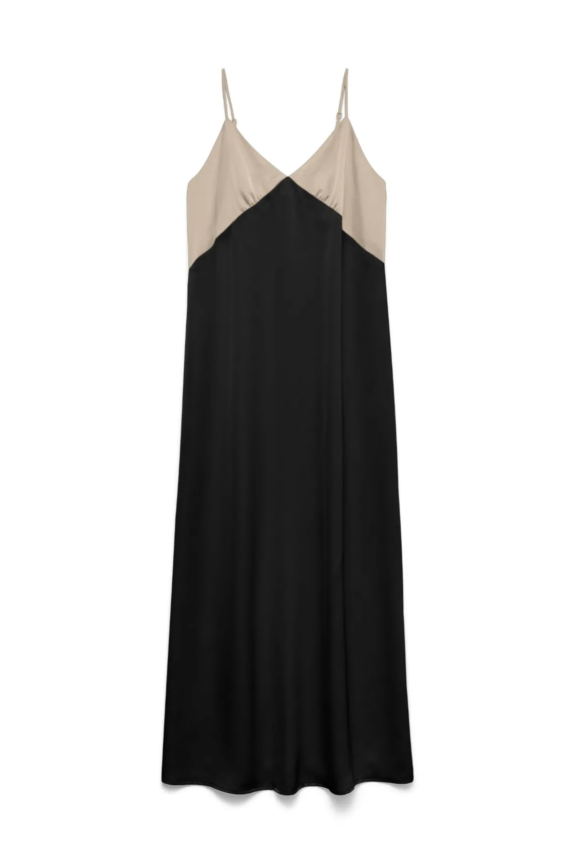 Joy Singlet Ankle Kjole - Cement Black Contrast